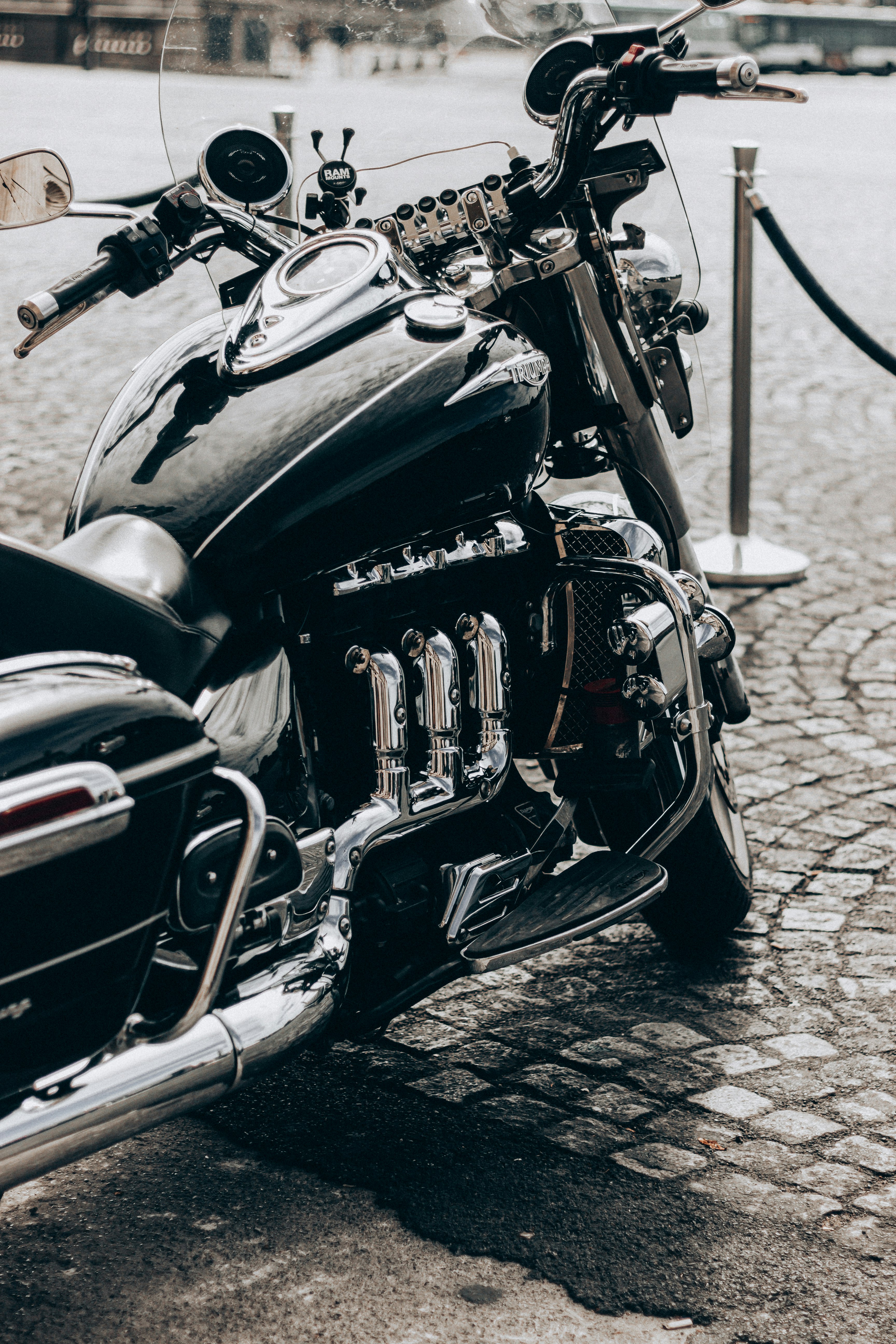 black and silver cruiser motorcycle